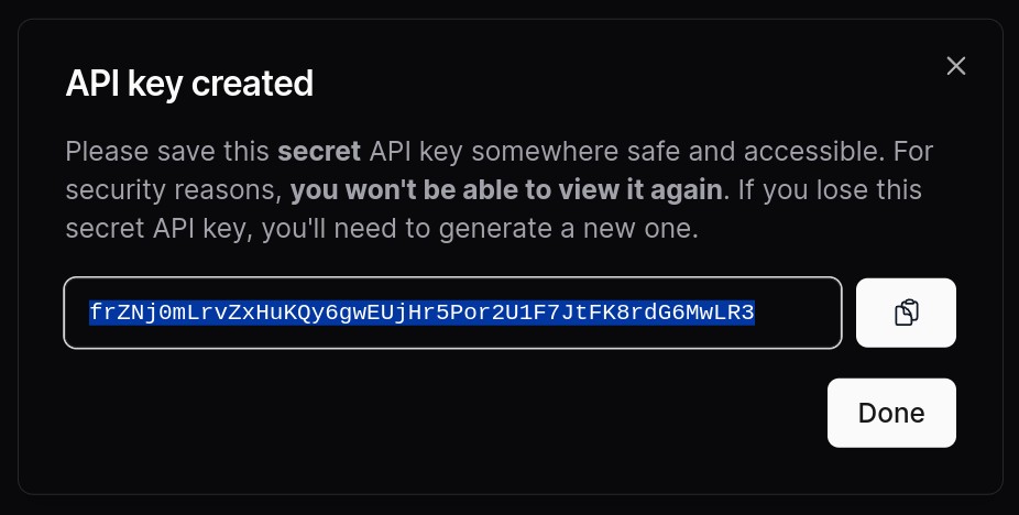 Copy DreamGen API key