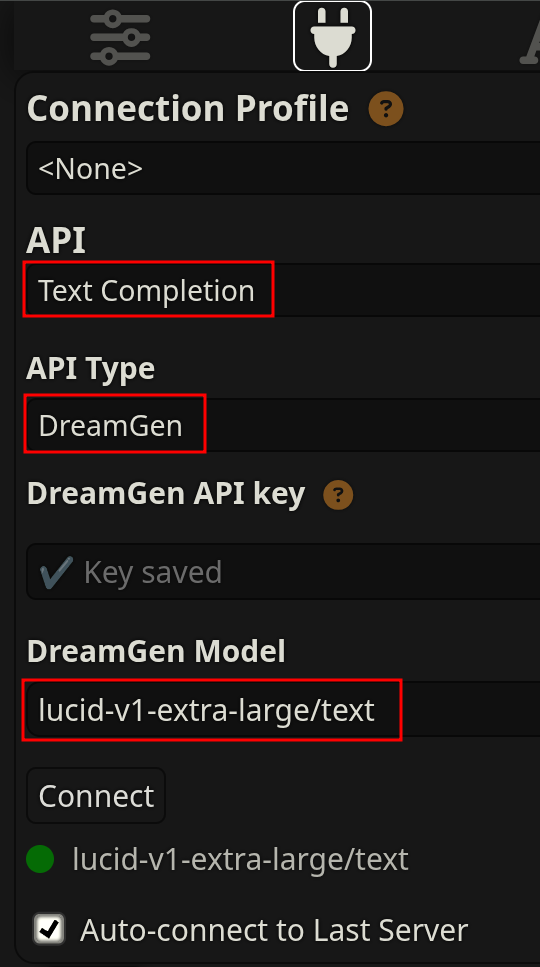 Connecting to DreamGen