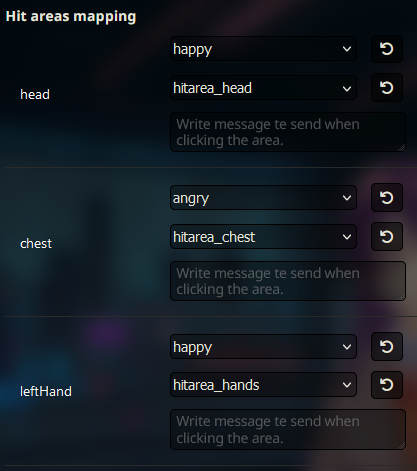 Configurações de hitboxes da UI