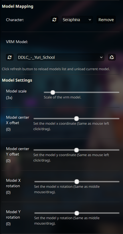 Configurações de modelo da UI