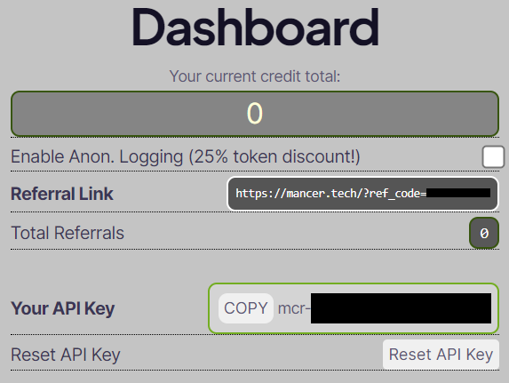 Mancer dashboard as of 2/27/2024